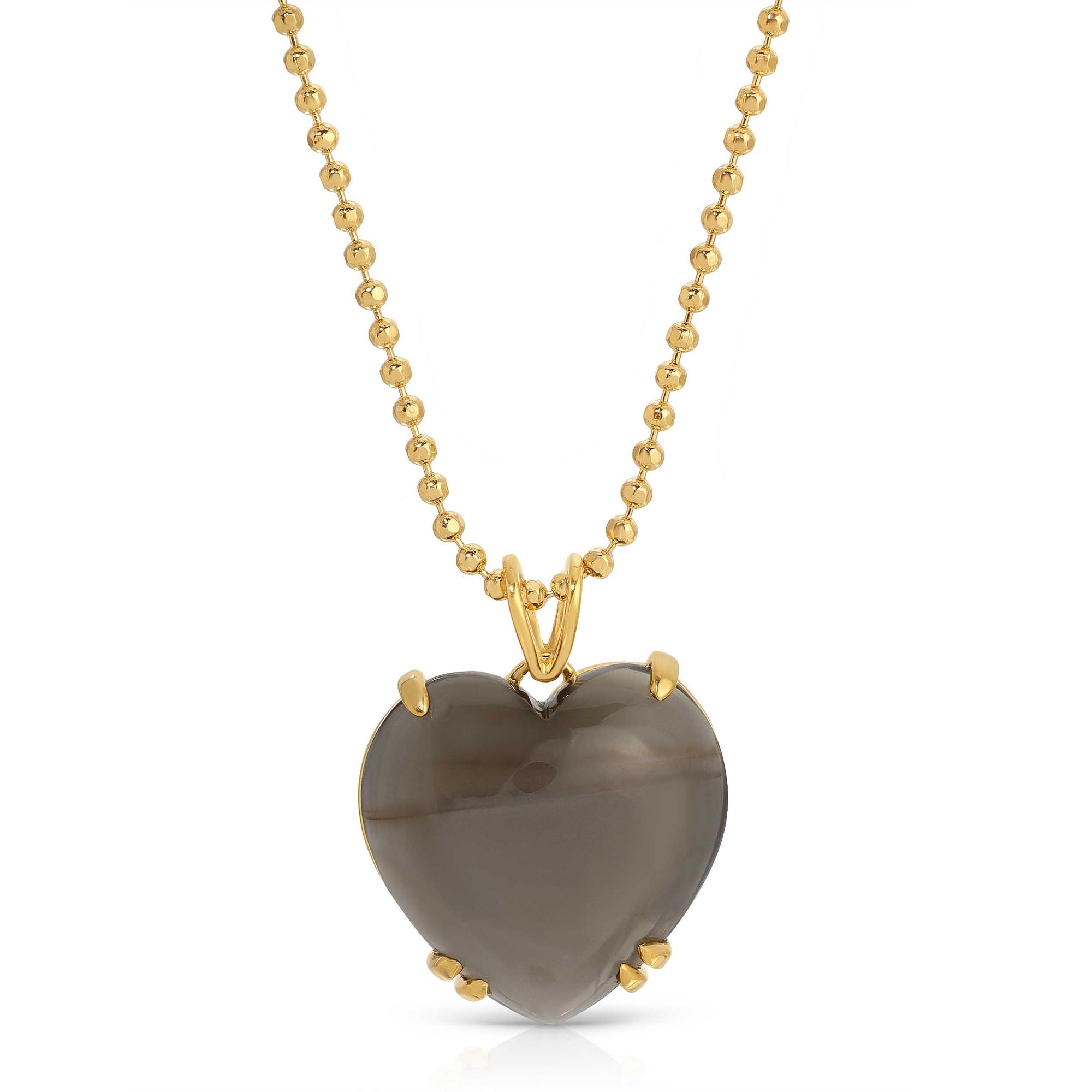 Black Moonstone Heart Necklace