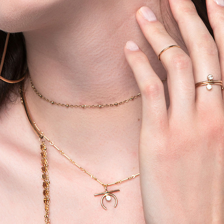 gold chain choker necklace by glamrocks jewelry