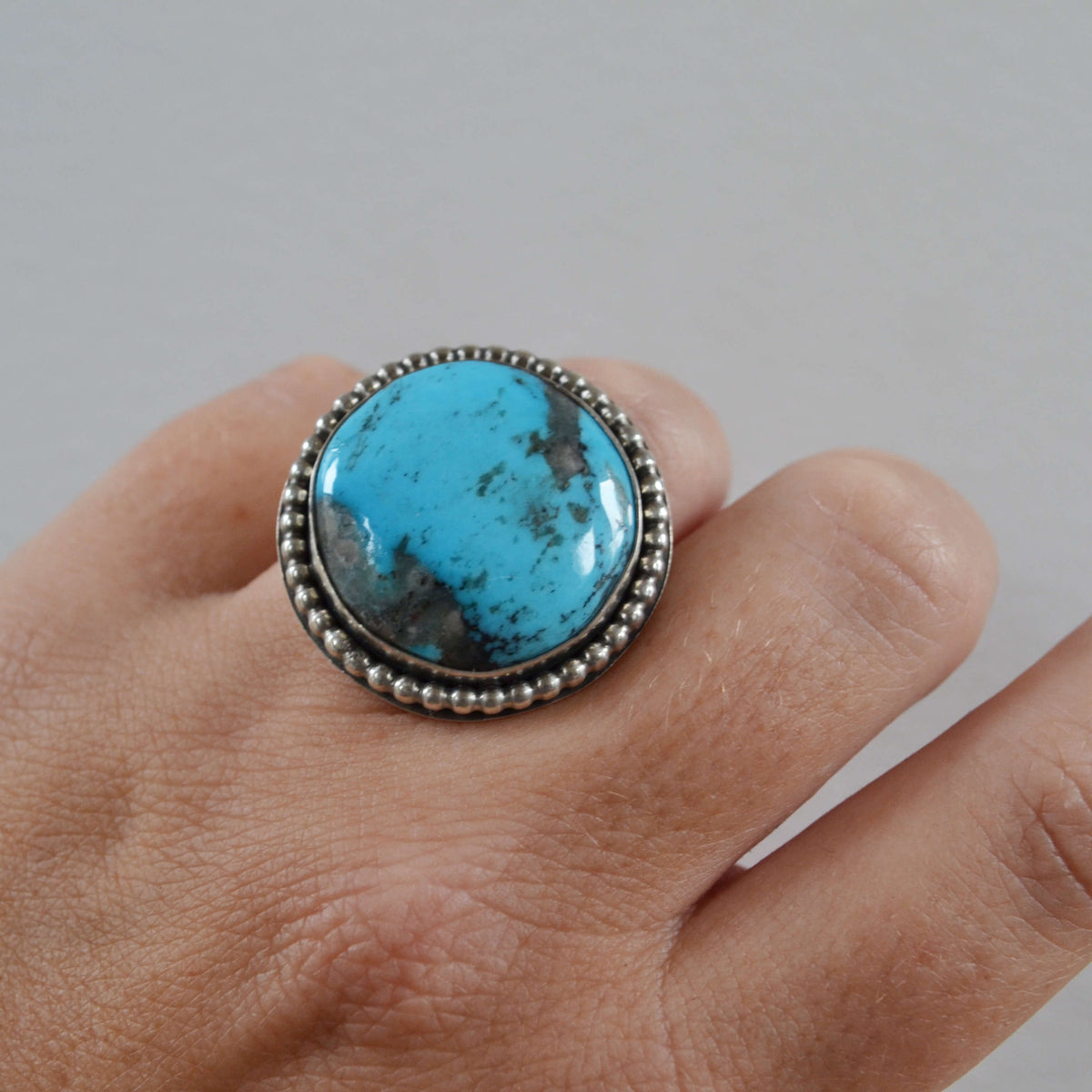 Arizona Kingman Turquoise Sterling Silver Ring, One of a Kind