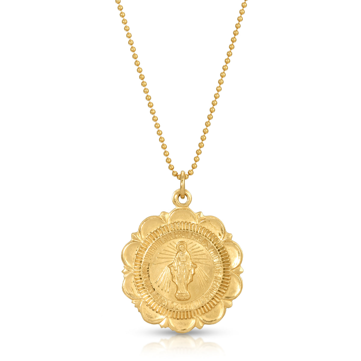 Mary Medallion Necklace, Gold