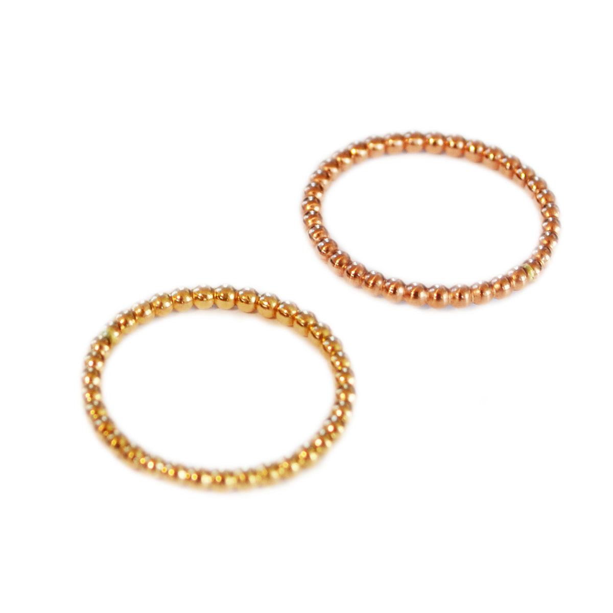Beaded Stacking Ring, Gold, Rose Gold, or Silver