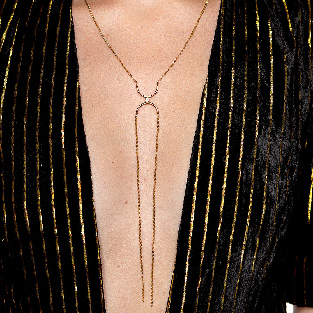 Bound Necklace - Gold CZ