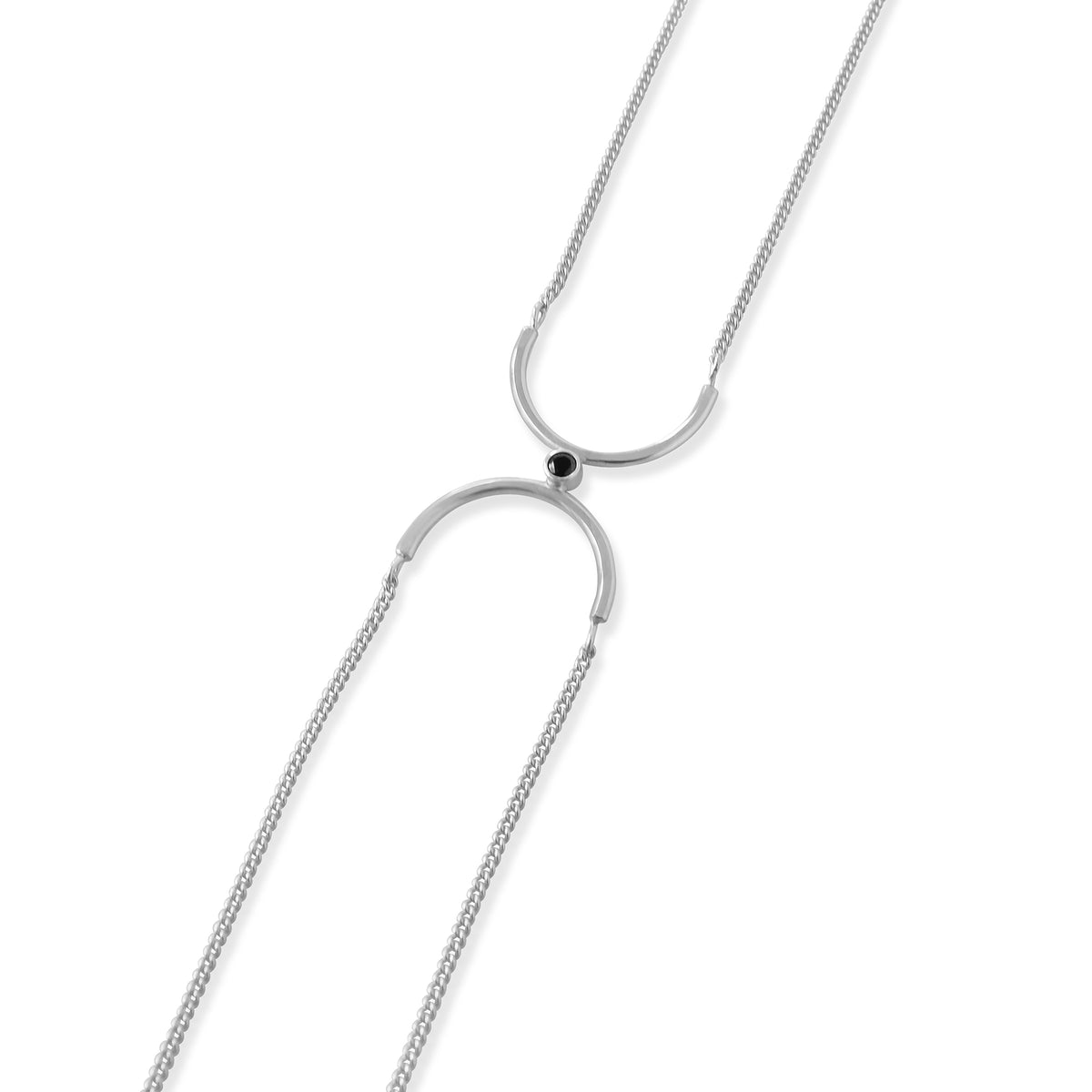 Bound Necklace - Silver Black CZ