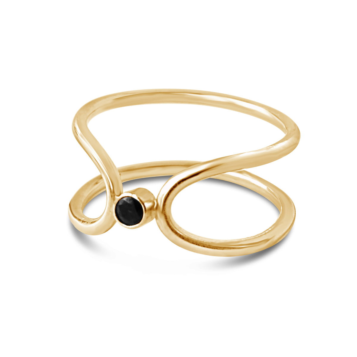 Bound Ring in Black CZ, Gold or Silver