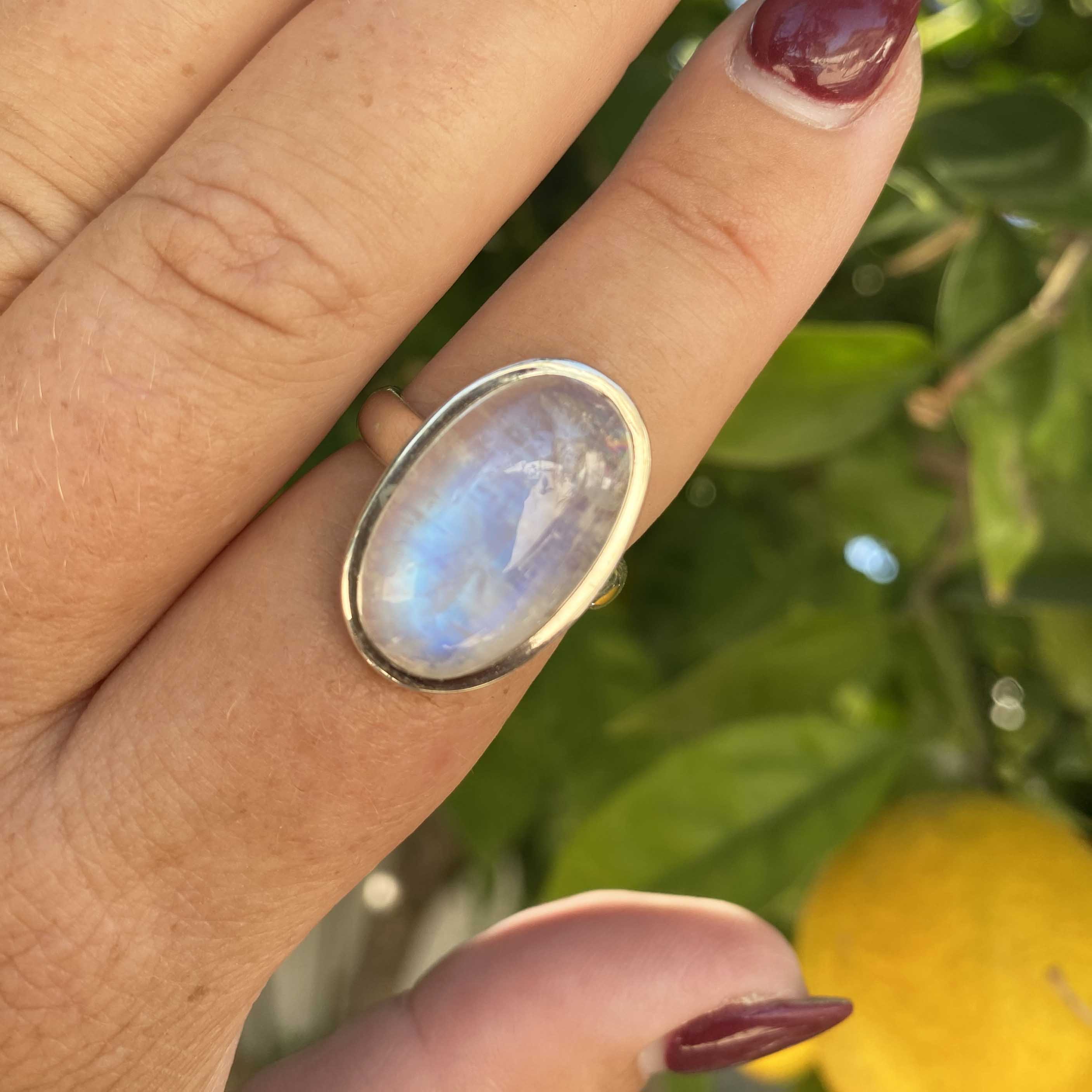 Buy Natural Rainbow Moonstone Ring I June Birthstone I Moonstone Gemstone I  Rings For Women I Statement Ring I 925 Sterling Silver Ring (14) at  Amazon.in