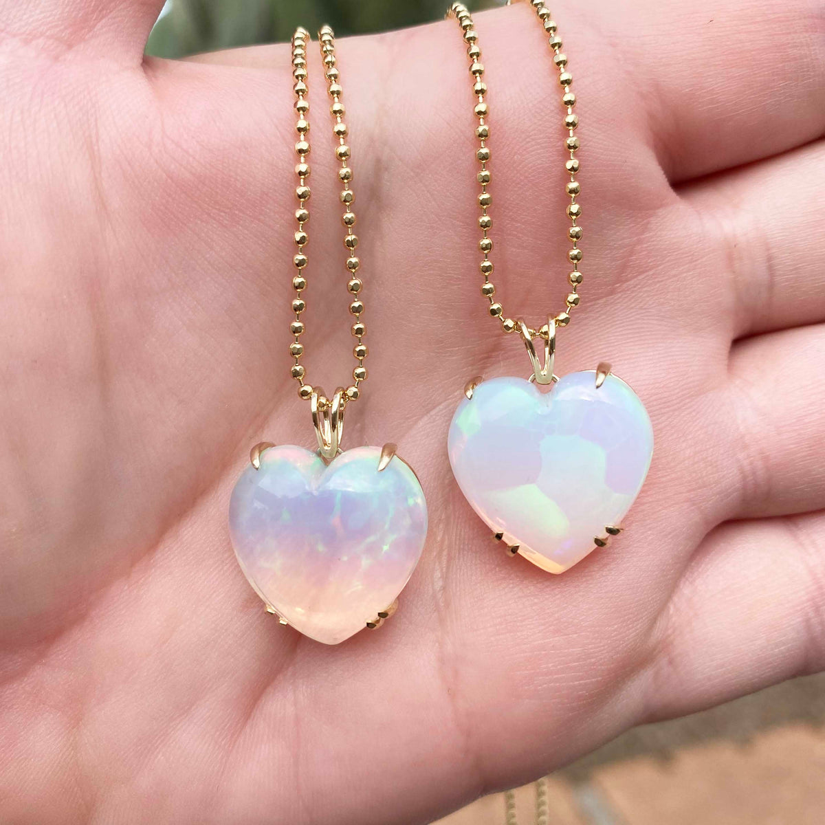 Welo Opal Puffy Heart Necklace