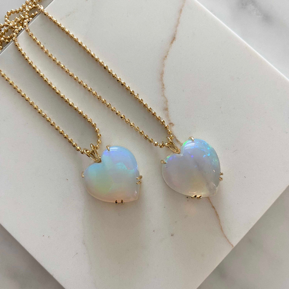 Welo Opal Puffy Heart Necklace