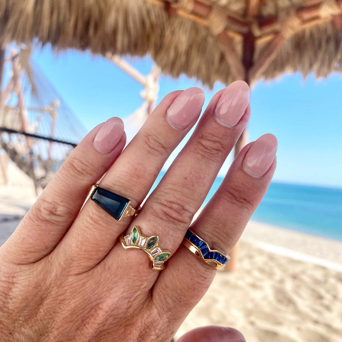Peak Baguette Band Ring - Sapphire