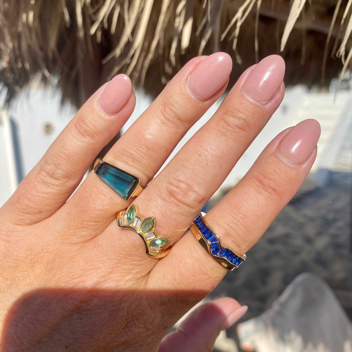 Peak Baguette Band Ring - Sapphire