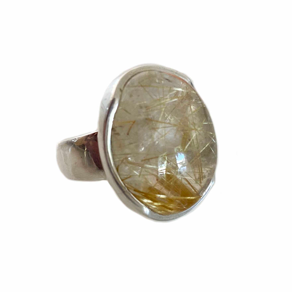 Rutilated Quartz Oval One of a Kind Ring