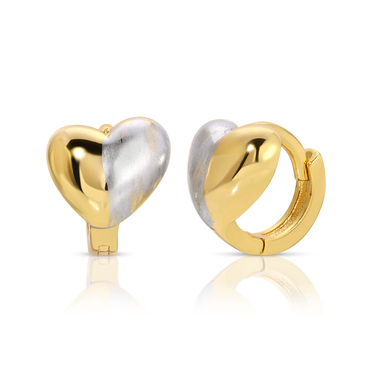 Two of Hearts Huggie Hoops