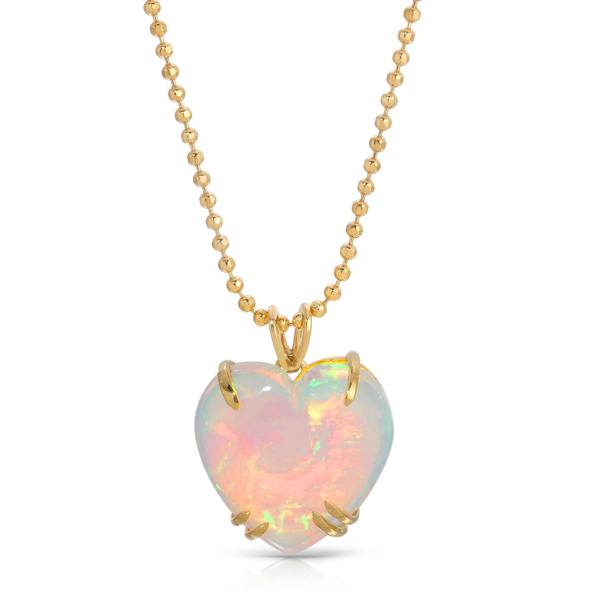 Welo Opal Puffy Heart Necklace