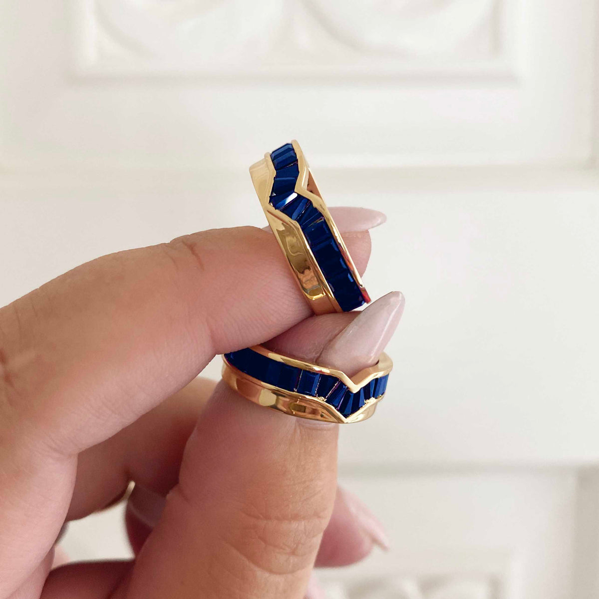 Peak Baguette Band Ring - Sapphire
