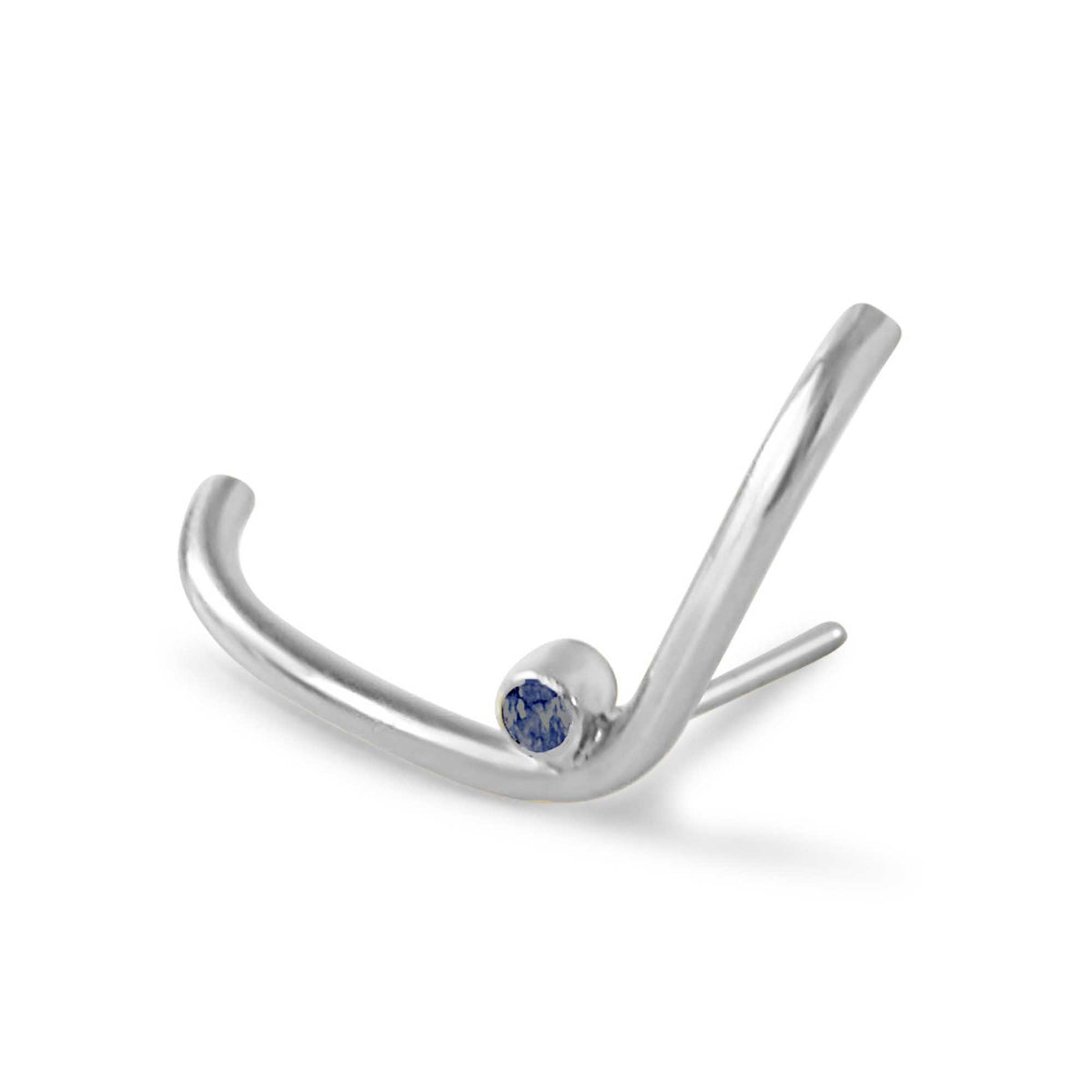 Sapphire CZ Easy Rider Ear Cuff- single earring