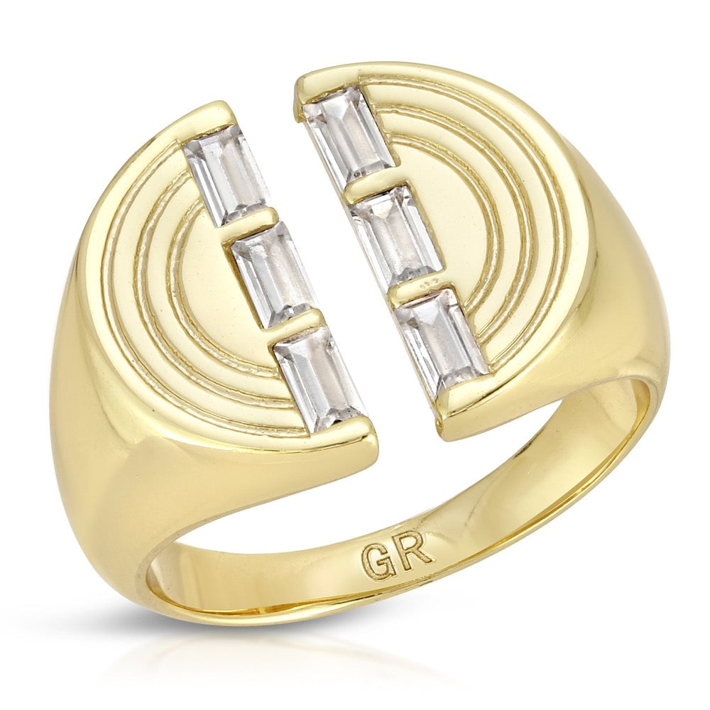The Edge Signet Ring- Clear