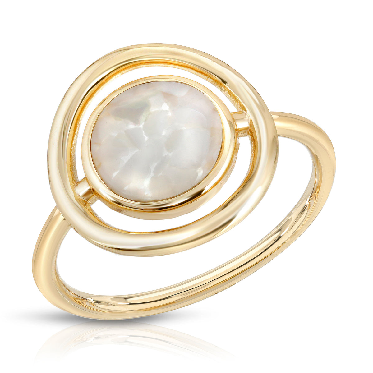 Eclipse Ring- Cracked Mother of Pearl