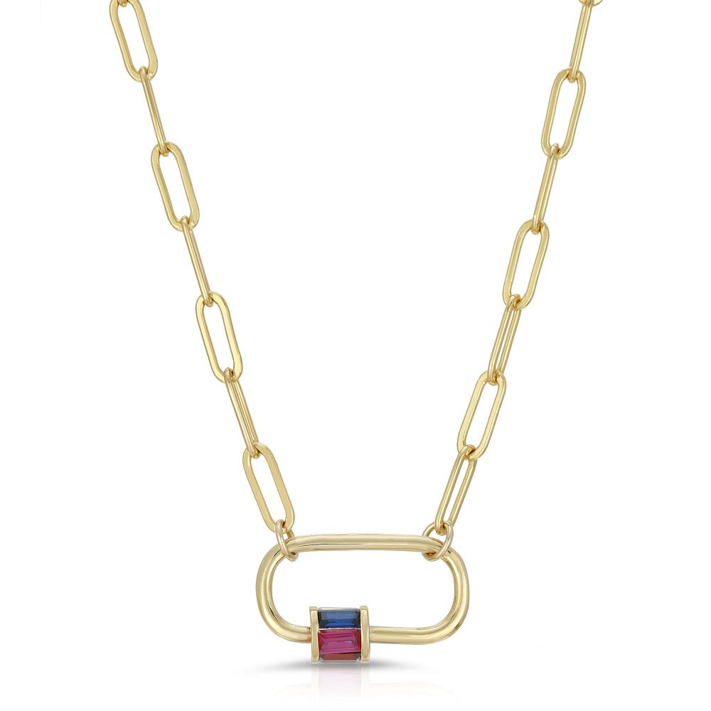 Locker Link Necklace- Multi Color