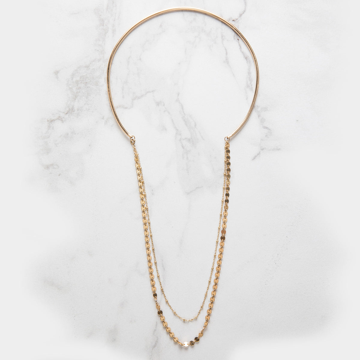 Double Disco Chain Choker Gold
