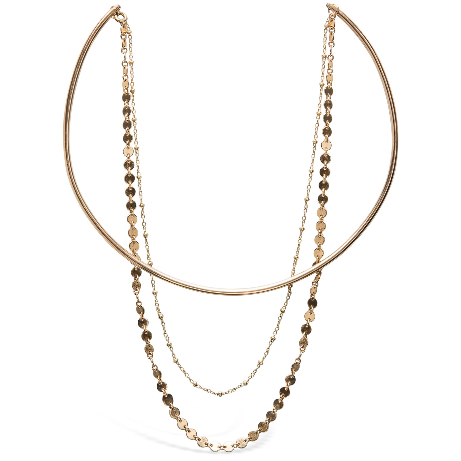 Double Disco Chain Choker, Gold 