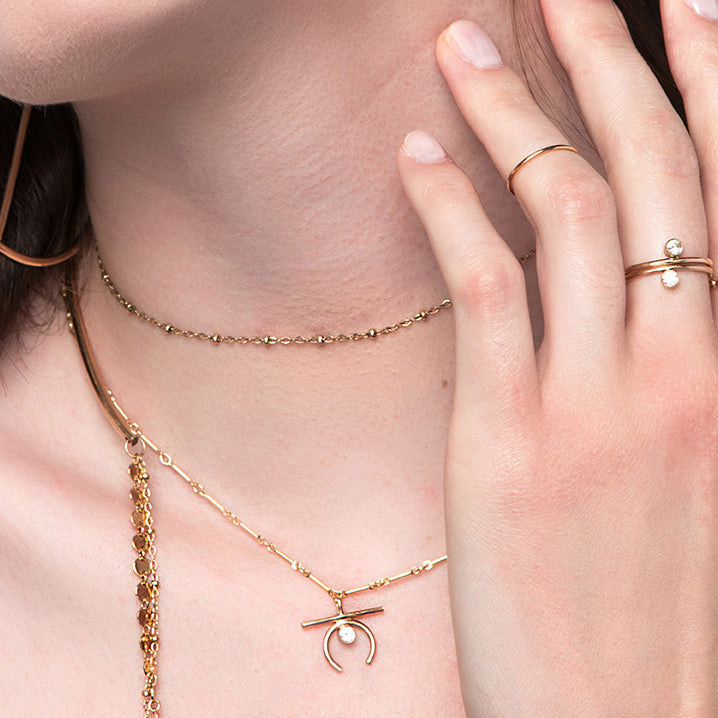 gold chain choker necklace by glamrocks jewelry