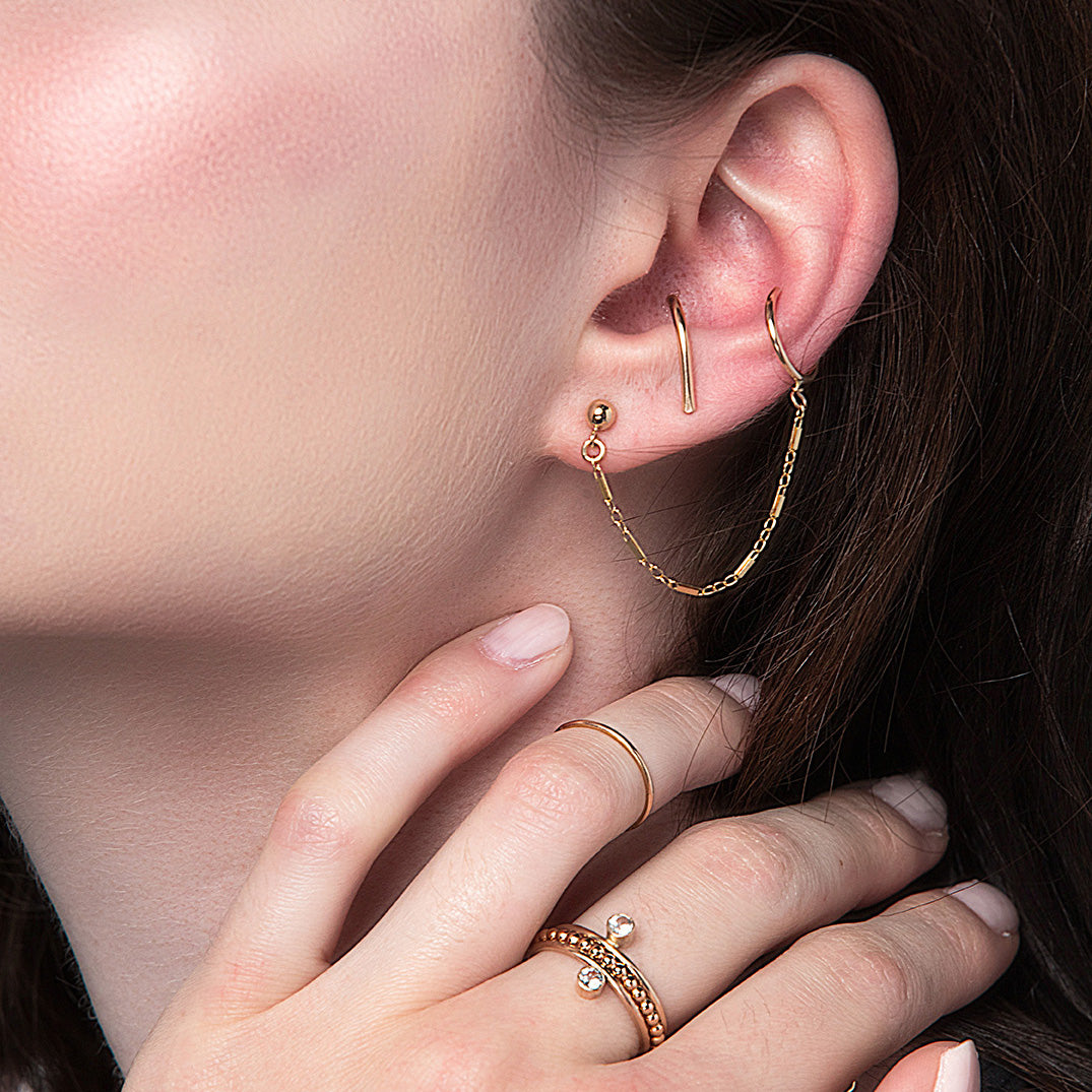 Arcos Chain Ear Cuff, Gold or Silver
