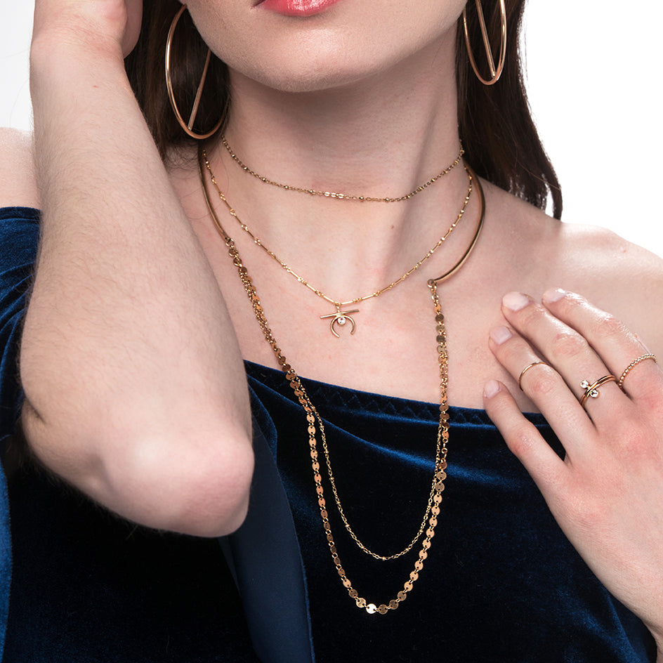 Double Disco Chain Choker Gold layered