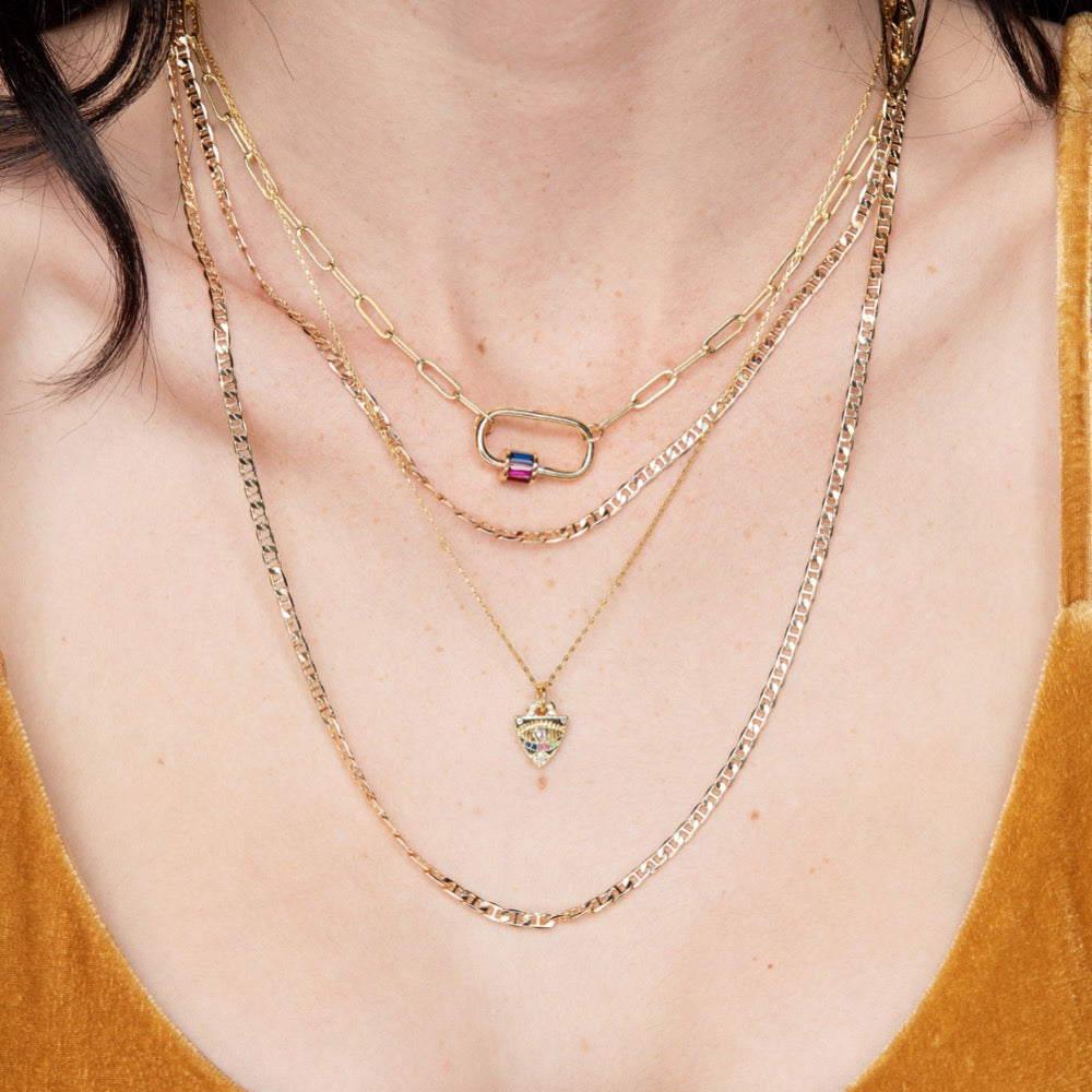 Locker Link Necklace- Multi Color