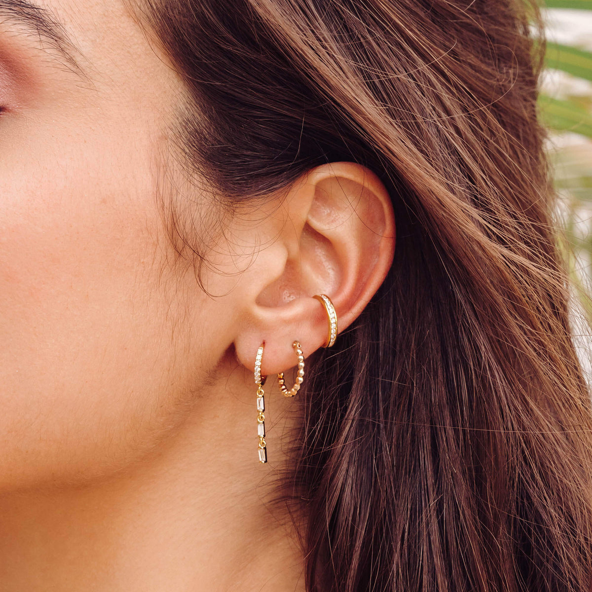 Beaded Mini Hoops