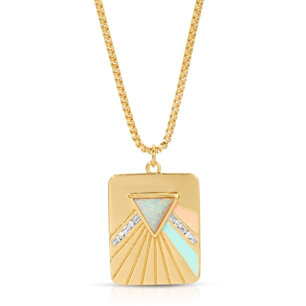 Bright Side Necklace - Coral/Mint