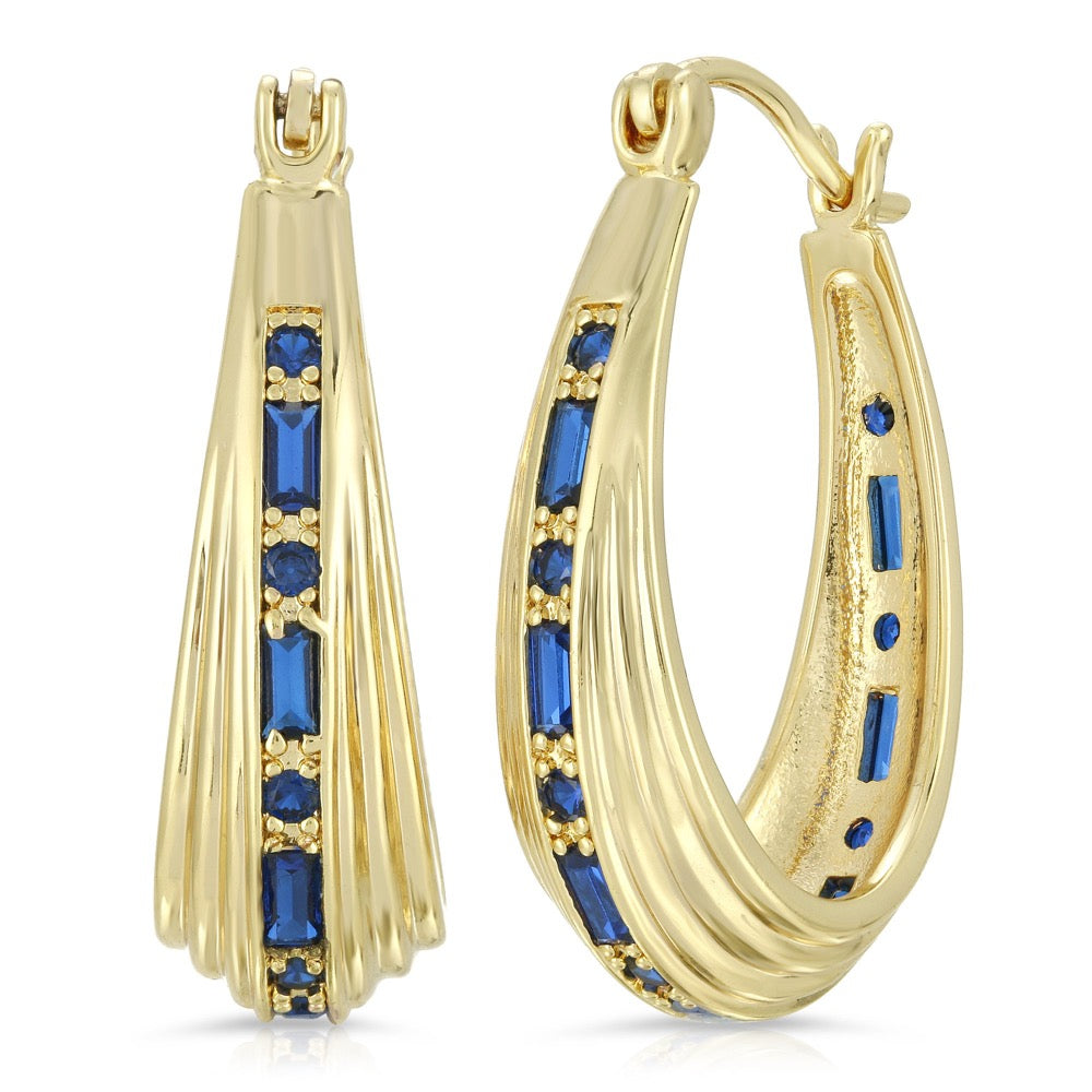 Inner Light Hoops- Sapphire