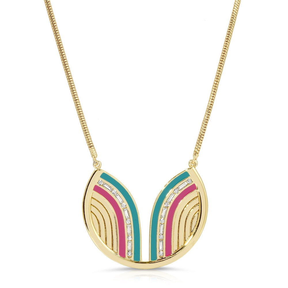 South Beach Necklace - Teal/Fuchsia