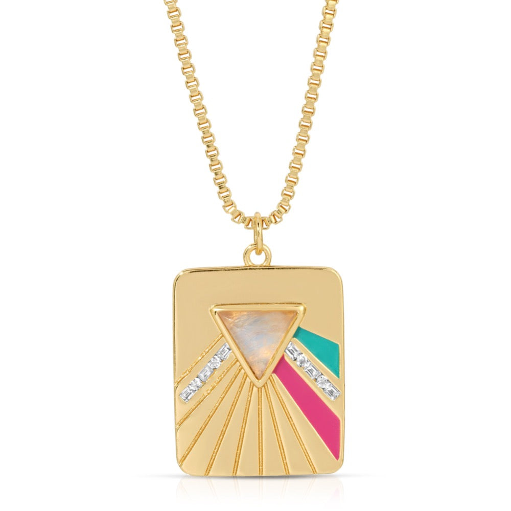 Bright Side Necklace - Teal/Fuchsia