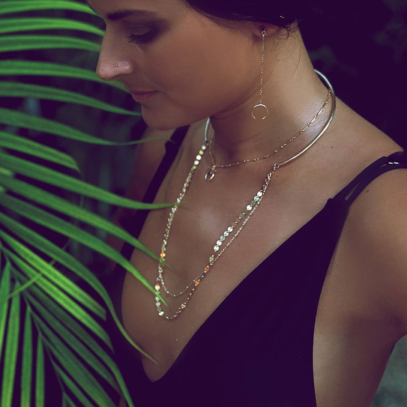 Double Disco Chain Choker on model