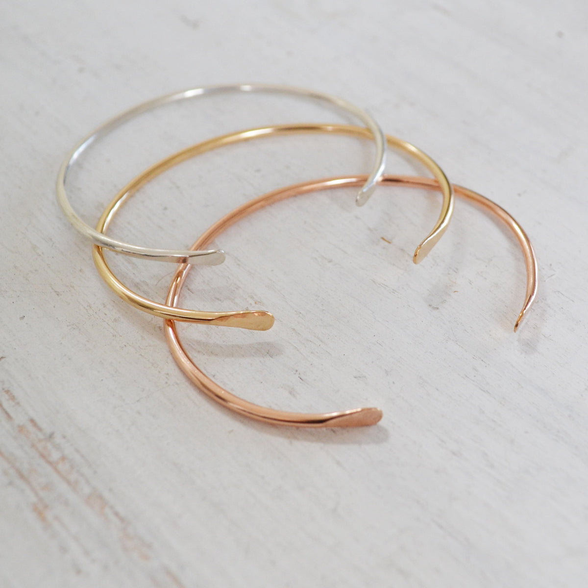Simple Cuff Bracelet, Gold, Rose Gold, or Silver
