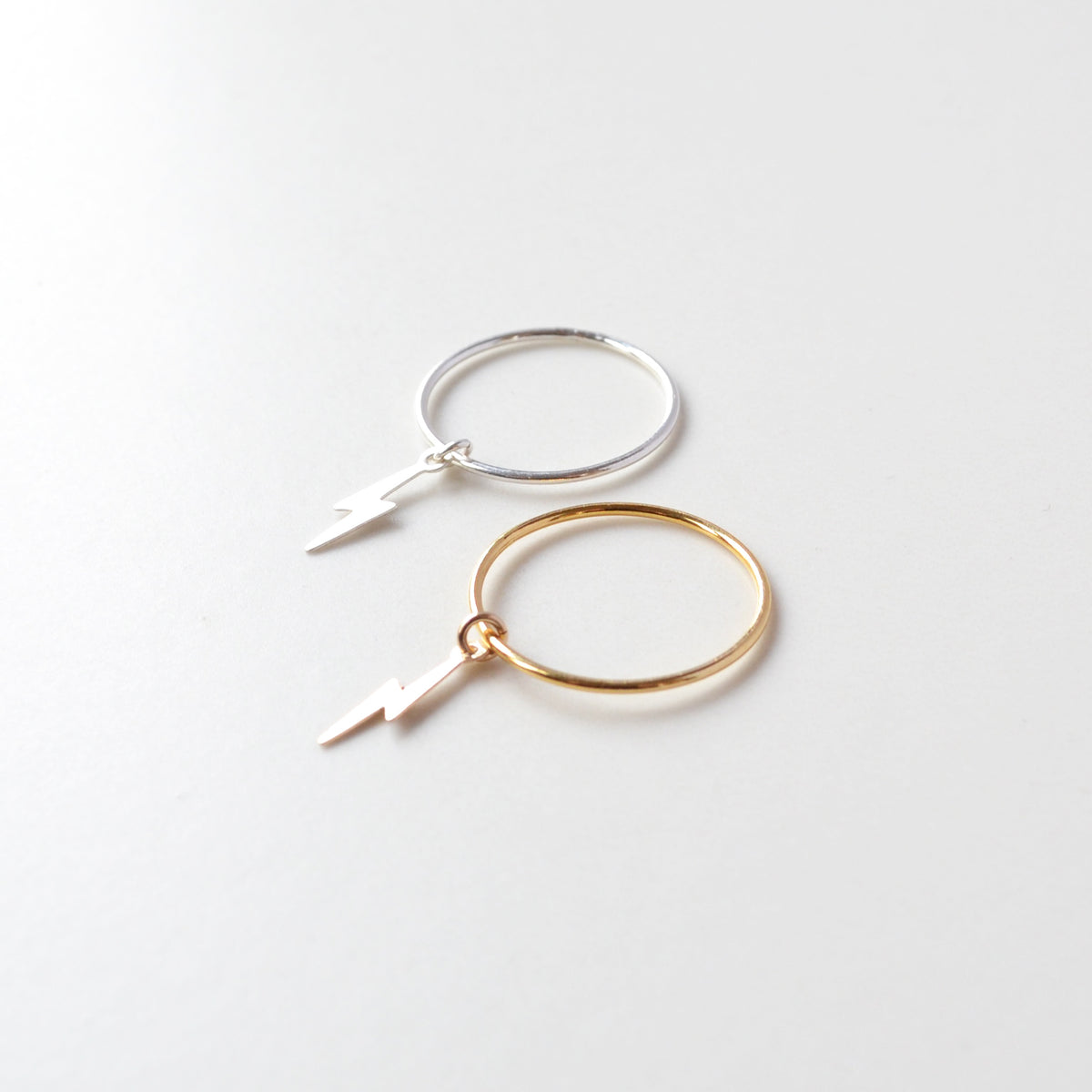 Lightning Bolt Ring, Gold or Silver