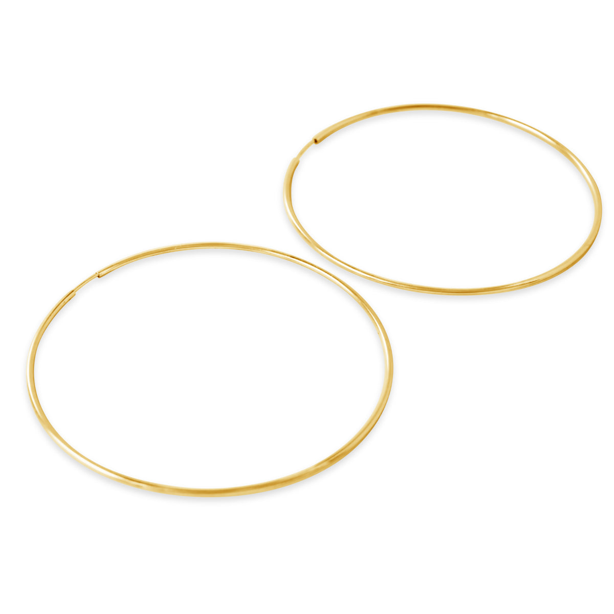 Thin Endless Hoop Earrings, Gold or Rose Gold