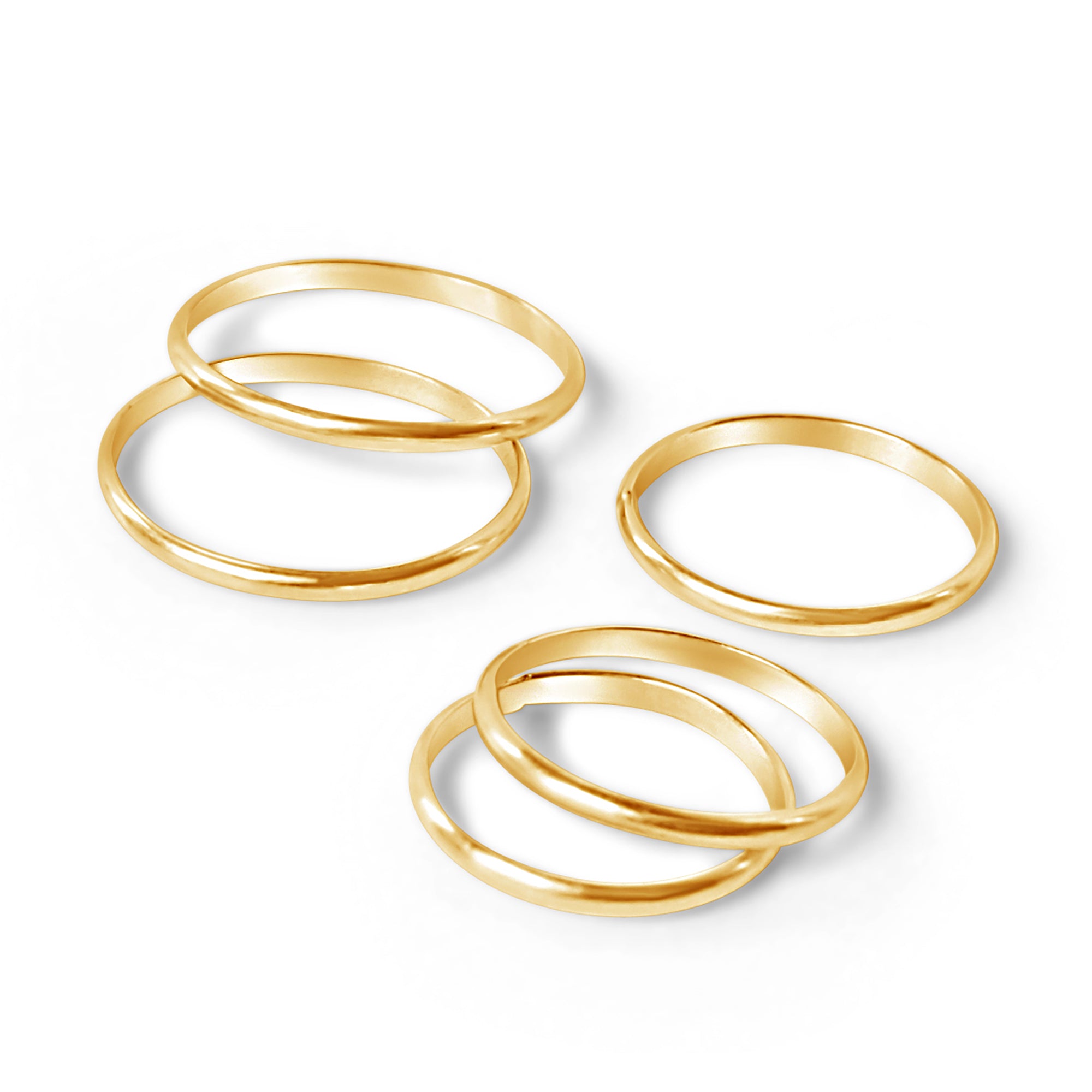 5 Golden Rings Gift Set | Glamrocks Jewelry