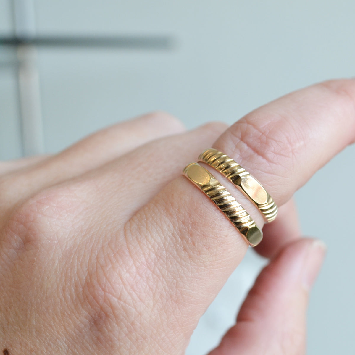Textured Band Ring, Gold