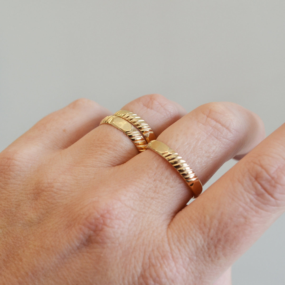 Textured Band Ring, Gold