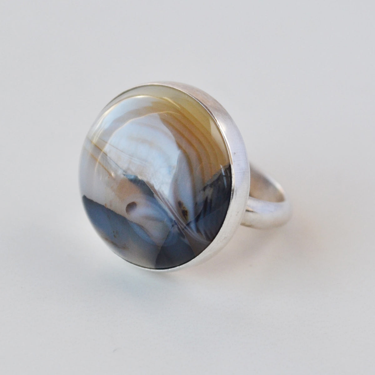 Round Montana Agate Ring, One of a Kind