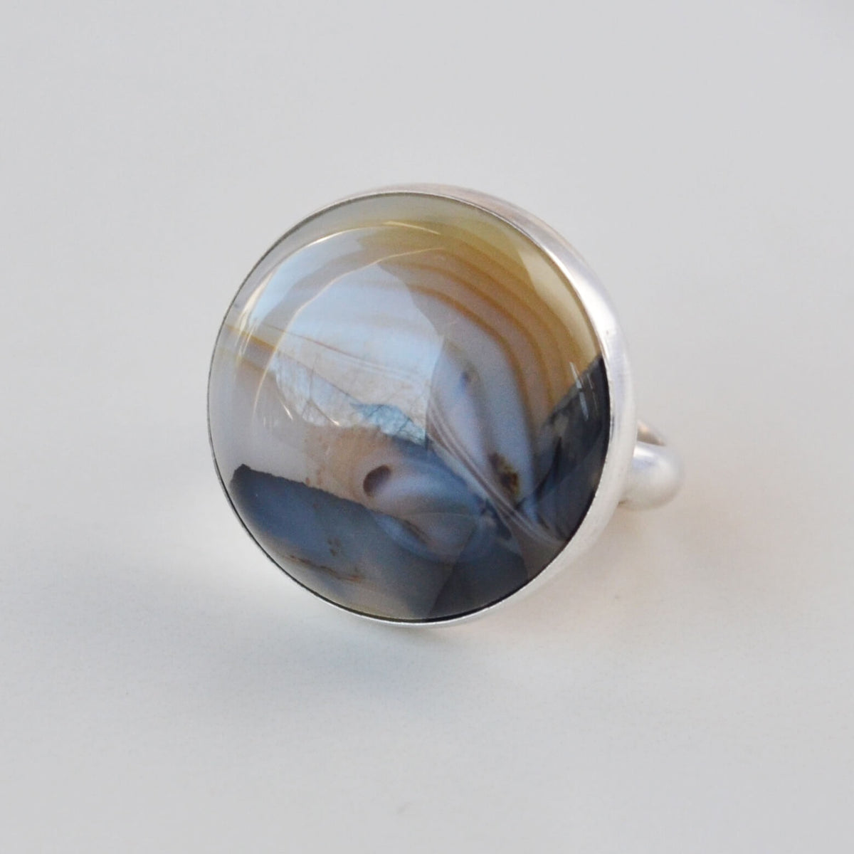 Round Montana Agate Ring, One of a Kind