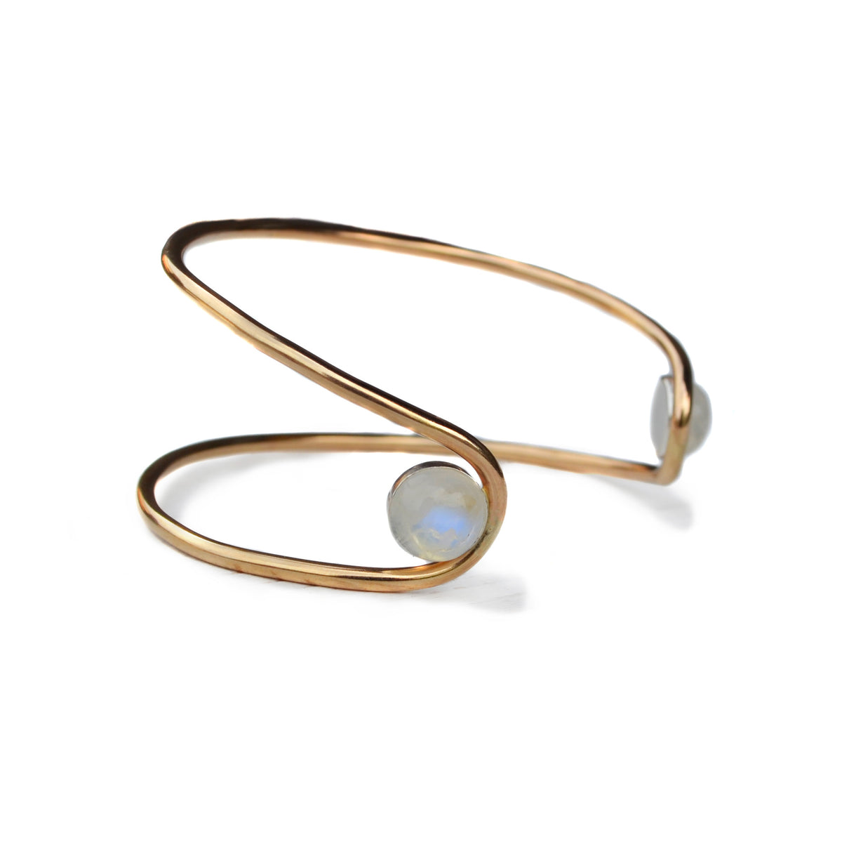 Double Orbit Bracelet, Moonstone, Gold or Silver