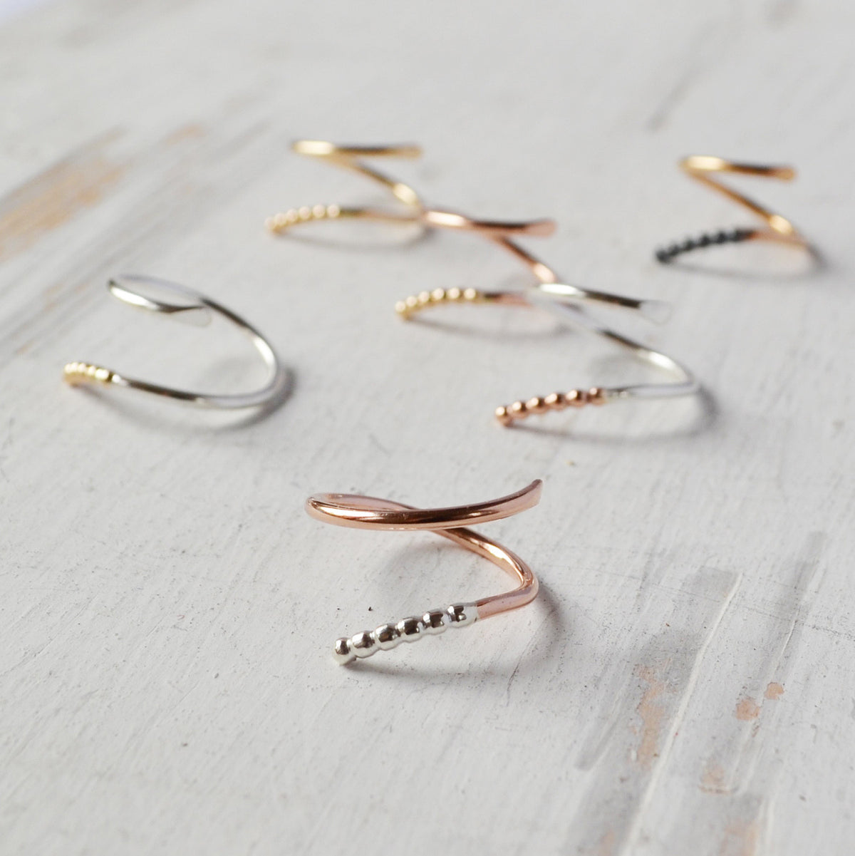 Rattlesnake Ring, Gold, Rose Gold, or Sterling Silver