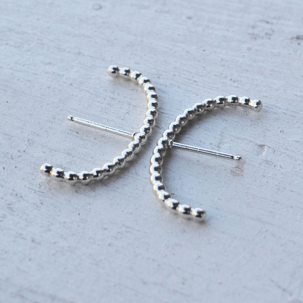 Beaded Ear Suspension Hoop, Gold, Rose Gold, or Silver