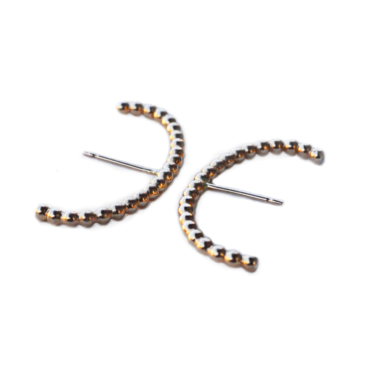 Beaded Ear Suspension Hoop, Gold, Rose Gold, or Silver