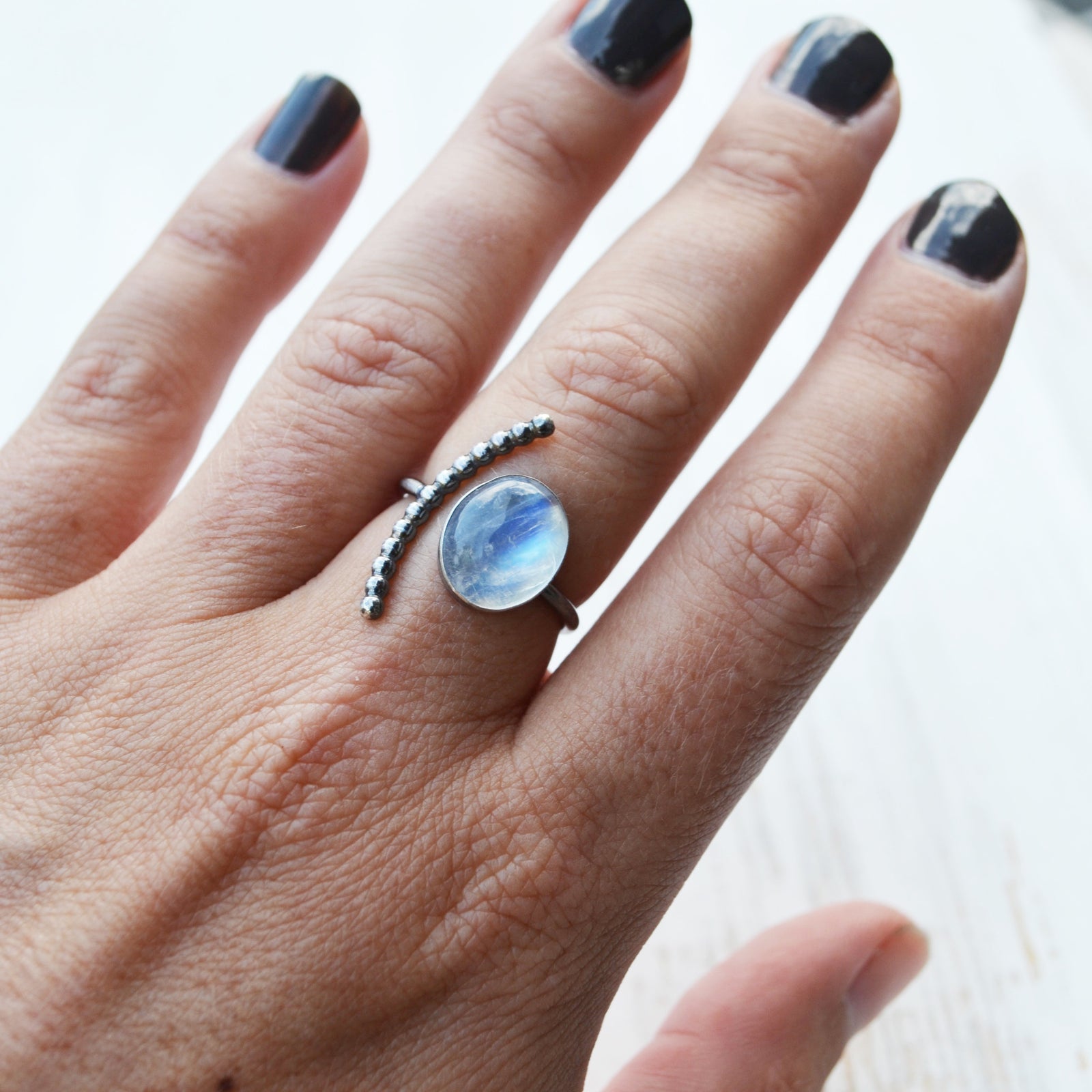 Moonstone ring, silver