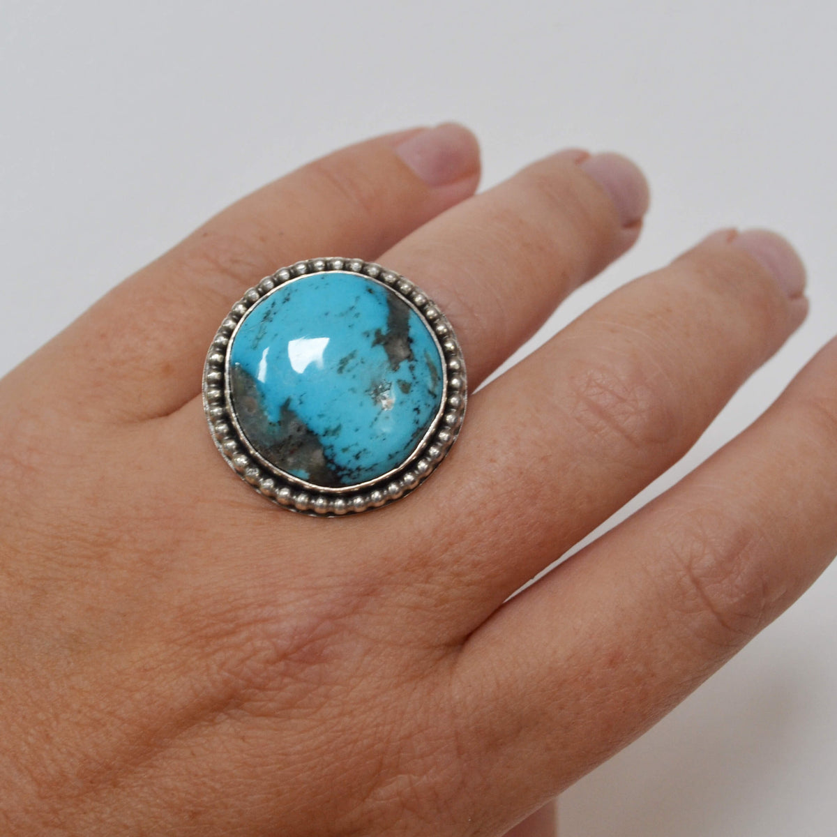 Arizona Kingman Turquoise Sterling Silver Ring, One of a Kind