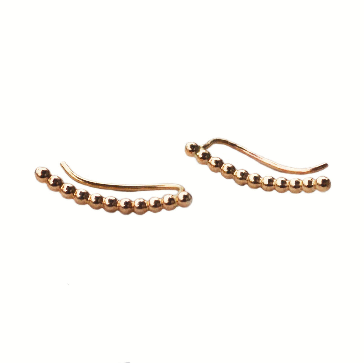 Mini Beaded Ear Climbers, Gold, Rose Gold, or Silver