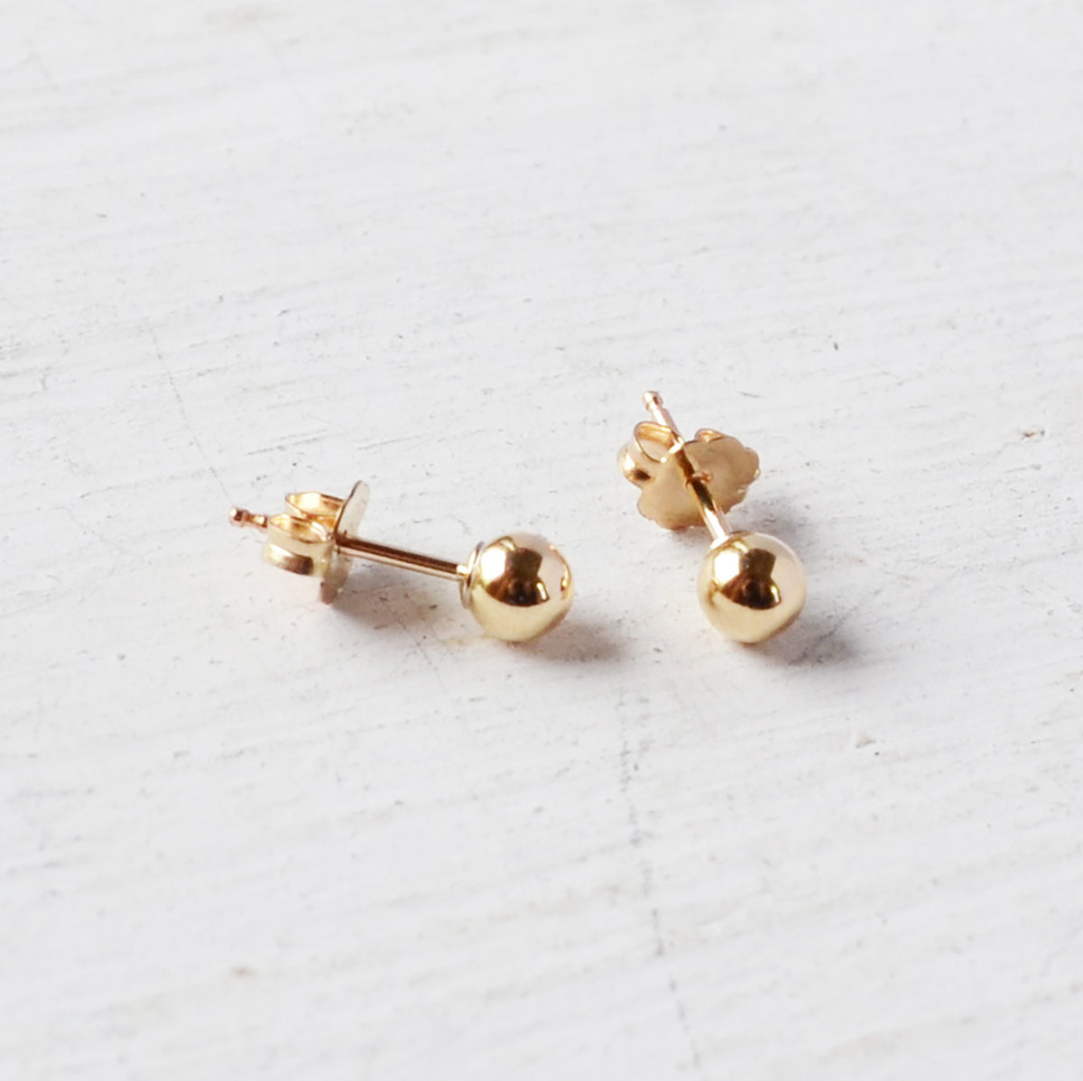 Small Ball Post Earrings, Gold or Silver