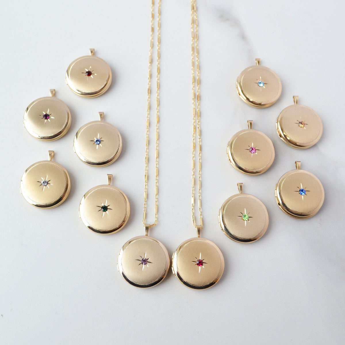 birthstone locket necklace by glamrocks jewelry in all birthstones